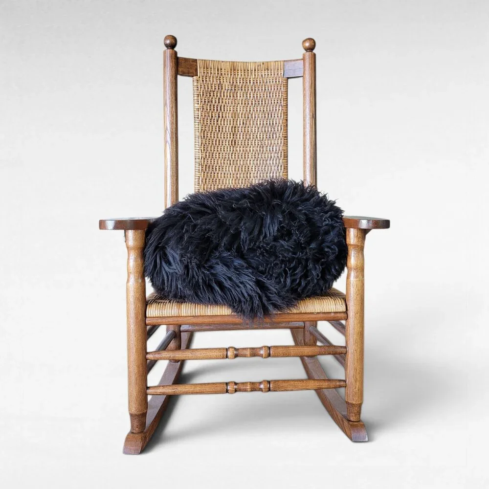 Genuine Swedish Sheepskin Rug Stitched Fixed Silky Wool Pelt Throw 46